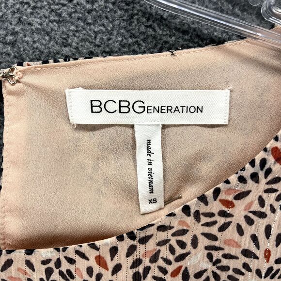 BCBGeneration Top Womans XS Pink Floral Bell layered Long Sleeve metallic Thread - Picture 9 of 16